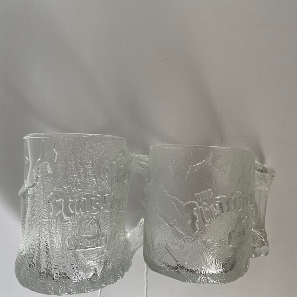 Flintstone themed Ronald McDonald frosted glass mugs. - Picture 2 of 5
